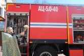 В праздник Благовещения в пожарной части МЧС освятили технику