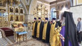 В канун праздника Сретения Господня архиепископ Софроний совершил Всенощное бдение в Трехсвятительском соборе г.Могилева